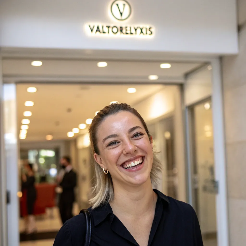 Happy customer at VALTORELYXIS salon
